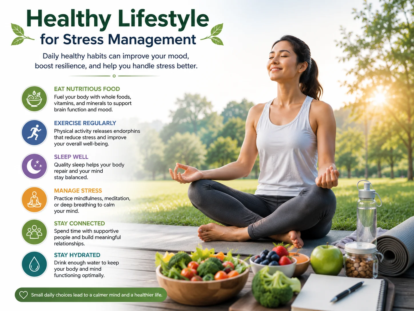 Healthy Lifestyle for Stress Management Pola hidup sehat membantu mengurangi stres dan meningkatkan kesehatan mental
